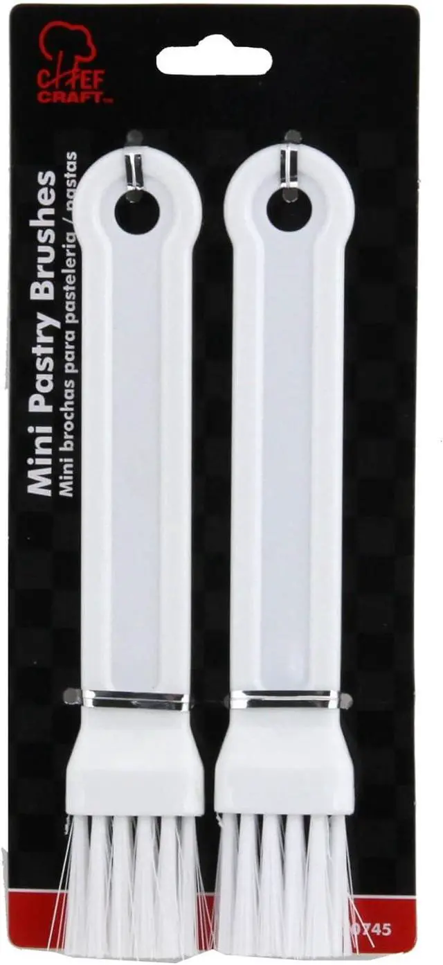 Alt view image 2 of 2 - Chef Craft Select Plastic Mini Pastry Brush, 7 inches in length 1 inch width 2 piece set, White