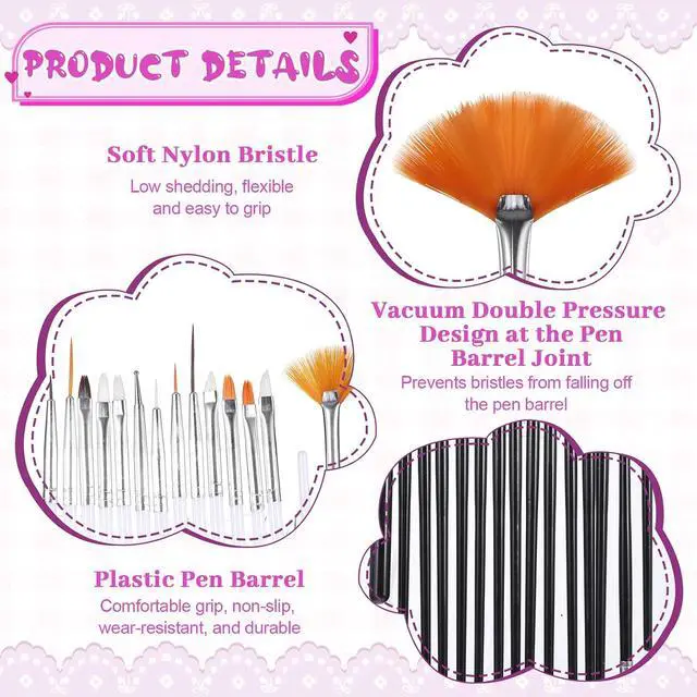 Alt view image 3 of 7 - 30PCS Food Safe Paint Brushes, Cookie Paint Brushes Cake Painting Brush Fondant Paints Brush Cake Decorating Painting Tool, Icing Pastry Brushs DIY Tool Set for Cupcakes Cookie Decorating Supplies