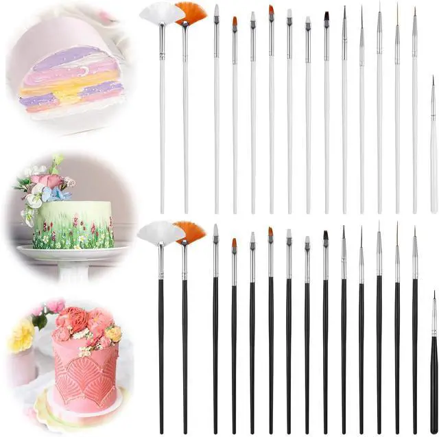 Alt view image 7 of 7 - 30PCS Food Safe Paint Brushes, Cookie Paint Brushes Cake Painting Brush Fondant Paints Brush Cake Decorating Painting Tool, Icing Pastry Brushs DIY Tool Set for Cupcakes Cookie Decorating Supplies