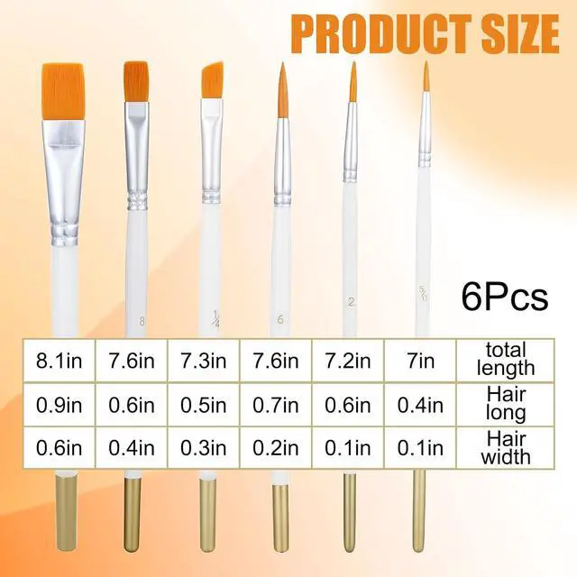 Alt view image 2 of 7 - 6Pcs Multifunction Painting Brushes for Cake Decorating, Food Grade Paint Brushes Cake Decorating Brush Comfortable Nylon Wooden Handle for Cooking, Baking, Basting, Pastry and Cookie