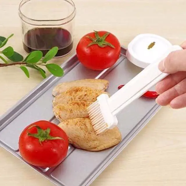 Alt view image 4 of 6 - 1 Piece Oil Bottles with Brush Kitchen Oil Bottle Brush Sauce Bottle Brush Barbecue Brush(White)