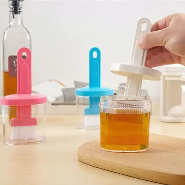 Alt view image 5 of 6 - 1 Piece Oil Bottles with Brush Kitchen Oil Bottle Brush Sauce Bottle Brush Barbecue Brush(White)