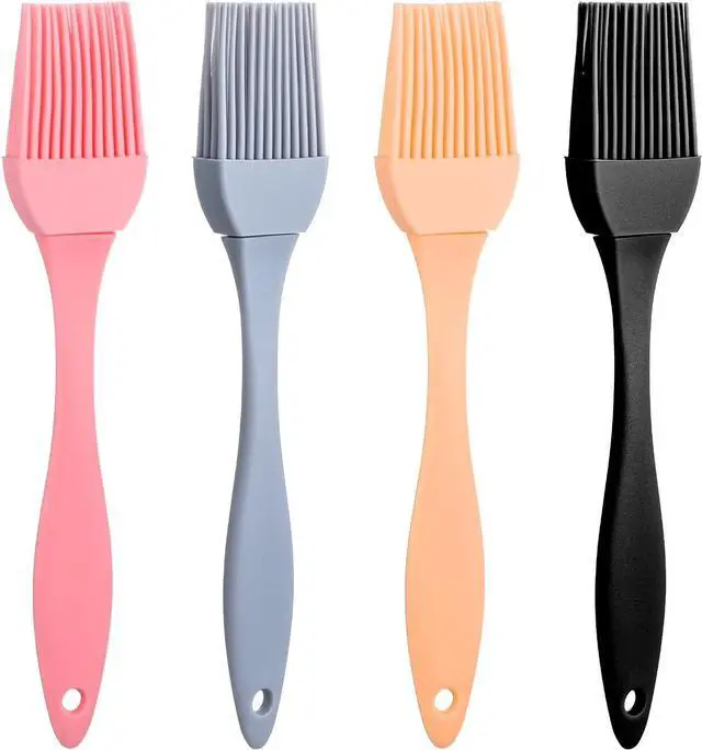 Main image of 4 Pcs Silicone Basting Pastry Brush Heat Resistant Oil Brush for Cooking Kitchen Food Baking Butter Baster BBQ Grill Dishwasher Safe Multicolor for Sauce Marinade Meat Glazing