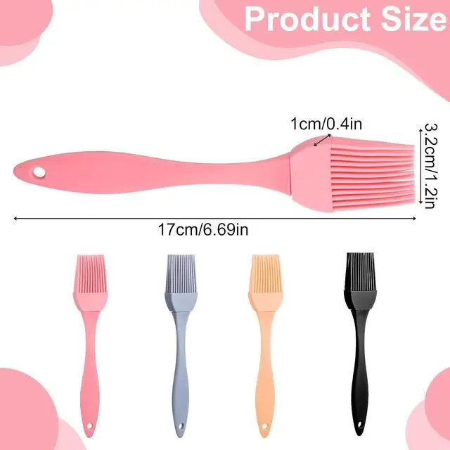 Alt view image 2 of 7 - 4 Pcs Silicone Basting Pastry Brush Heat Resistant Oil Brush for Cooking Kitchen Food Baking Butter Baster BBQ Grill Dishwasher Safe Multicolor for Sauce Marinade Meat Glazing