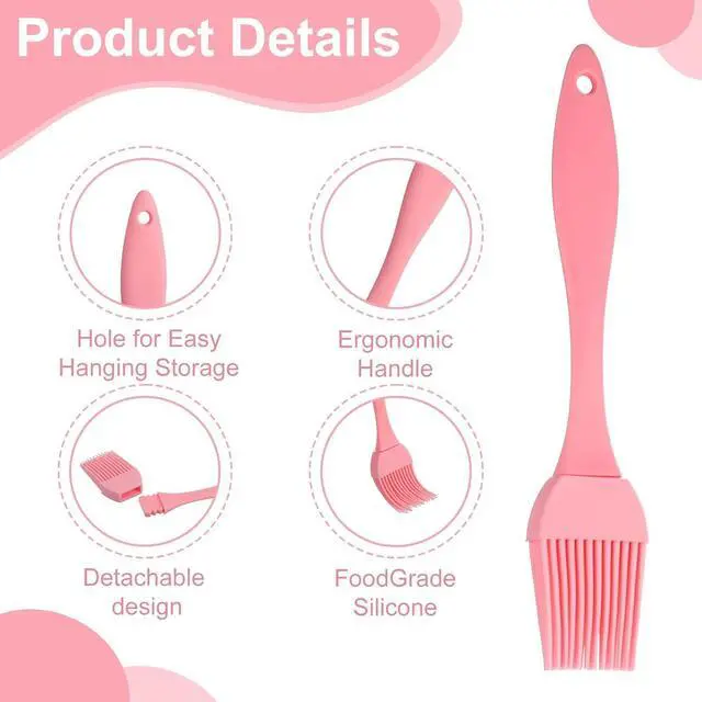 Alt view image 3 of 7 - 4 Pcs Silicone Basting Pastry Brush Heat Resistant Oil Brush for Cooking Kitchen Food Baking Butter Baster BBQ Grill Dishwasher Safe Multicolor for Sauce Marinade Meat Glazing