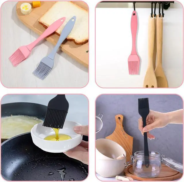 Alt view image 6 of 7 - 4 Pcs Silicone Basting Pastry Brush Heat Resistant Oil Brush for Cooking Kitchen Food Baking Butter Baster BBQ Grill Dishwasher Safe Multicolor for Sauce Marinade Meat Glazing