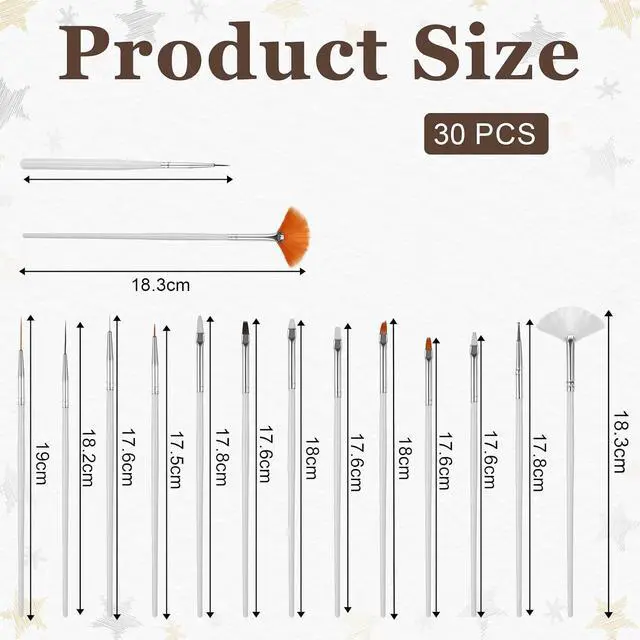 Alt view image 2 of 6 - 30 PCS Cookie Paint Brushes, Food Paint Brush Cake Decorating Brushes Cookie Decorating Brushes Food Safe Paint Brushes Kit Fondant Brush DIY Tool Set Icing Pastry Brush for Painting Baking, White