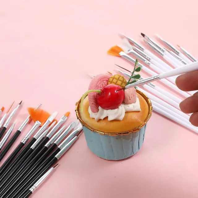Alt view image 4 of 6 - 30 PCS Cookie Paint Brushes, Food Paint Brush Cake Decorating Brushes Cookie Decorating Brushes Food Safe Paint Brushes Kit Fondant Brush DIY Tool Set Icing Pastry Brush for Painting Baking, White
