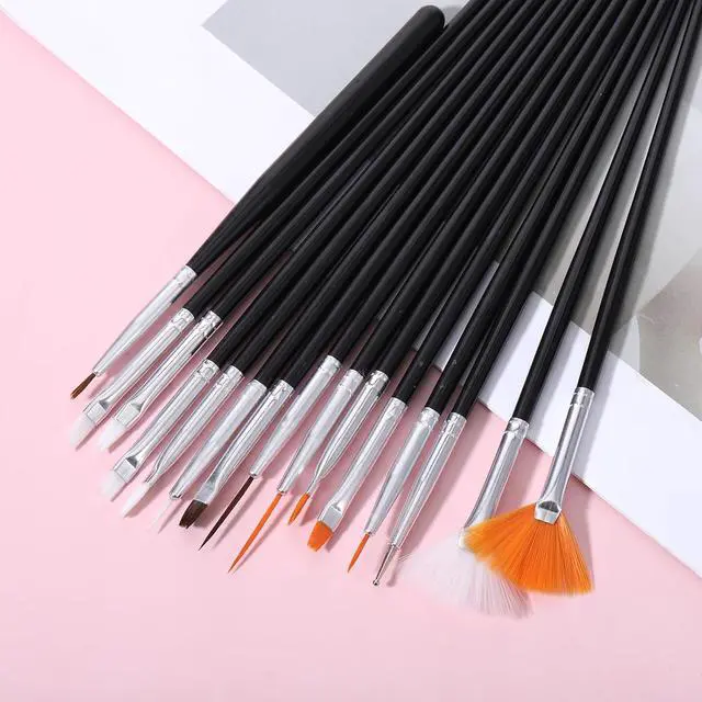Alt view image 3 of 7 - 15Pcs Food Paint Brush, Cake Painting Brushes Sugar Cookie Decorating Kit Food Safe Paint Brushes Cookie Icing Pastry Brush, Black