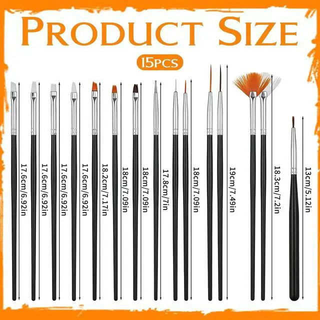 Alt view image 7 of 7 - 15Pcs Food Paint Brush, Cake Painting Brushes Sugar Cookie Decorating Kit Food Safe Paint Brushes Cookie Icing Pastry Brush, Black