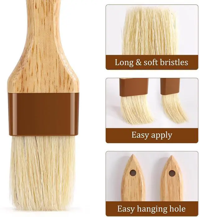 Alt view image 3 of 7 - 6Pcs Pastry Brushes, Natural Bristle Basting Brush for Cooking Food