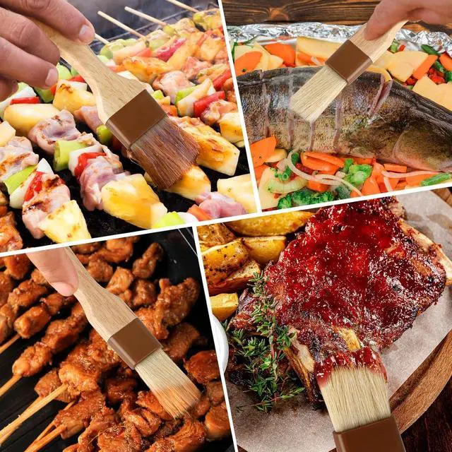 Alt view image 7 of 7 - 6Pcs Pastry Brushes, Natural Bristle Basting Brush for Cooking Food