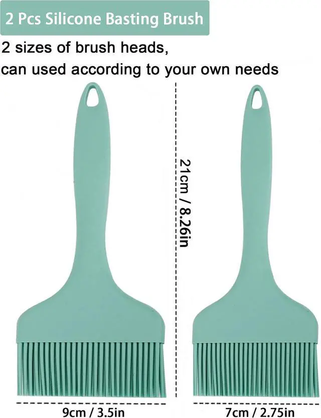 Alt view image 2 of 6 - 2Pcs Silicone Basting Pastry Brush Cooking Brushes Food Brush Green