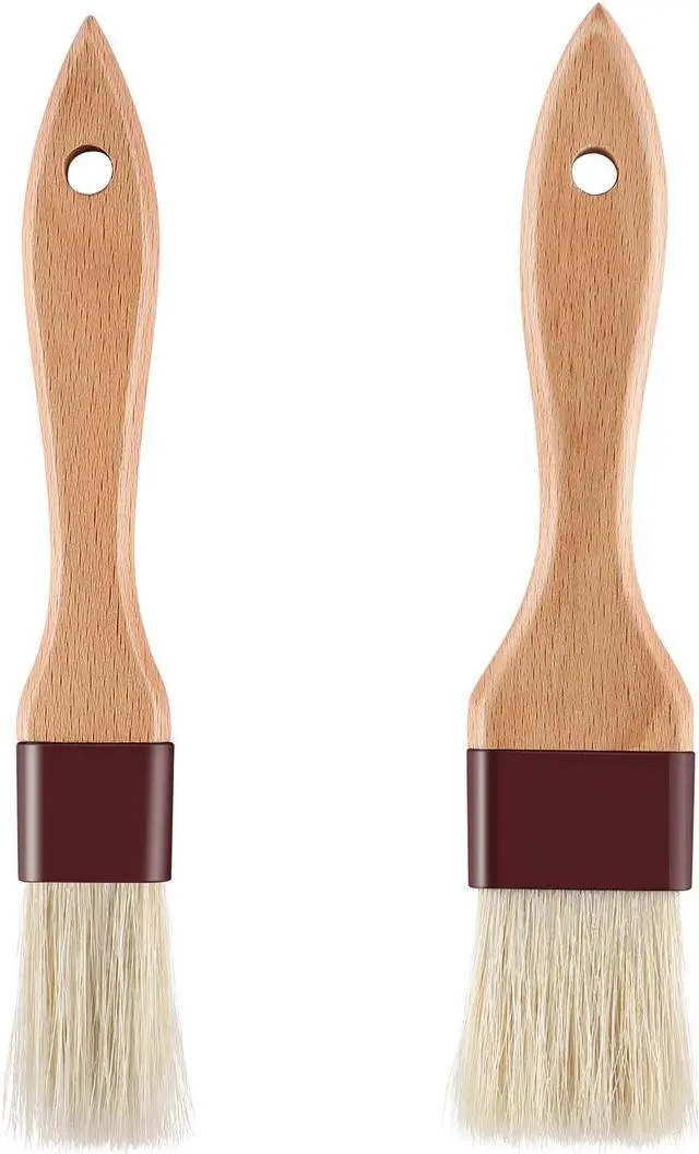 Main image of 1 inch & 1.5 inch Pastry Brush Natural Boar Bristle Basting Brush Kitchen