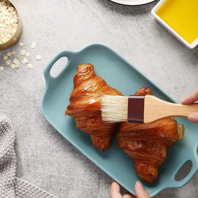 Alt view image 6 of 7 - 1 inch & 1.5 inch Pastry Brush Natural Boar Bristle Basting Brush Kitchen