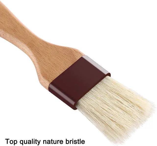 Alt view image 3 of 7 - 1 inch & 1.5 inch Pastry Brush Natural Boar Bristle Basting Brush Kitchen