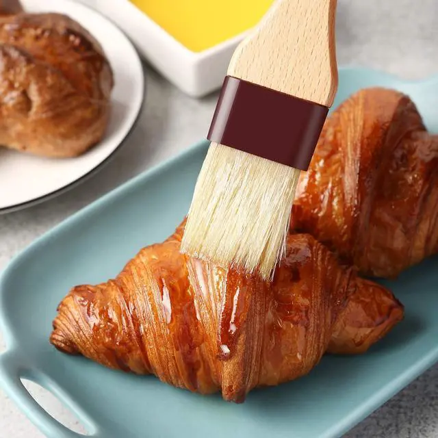 Alt view image 7 of 7 - 1 inch & 1.5 inch Pastry Brush Natural Boar Bristle Basting Brush Kitchen