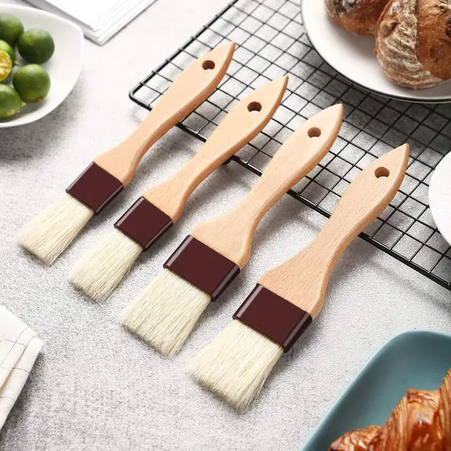 Alt view image 4 of 7 - 1 inch & 1.5 inch Pastry Brush Natural Boar Bristle Basting Brush Kitchen