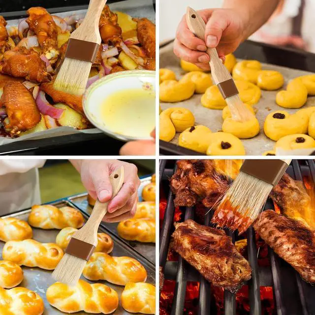 Alt view image 6 of 7 - 6Pcs Pastry Brushes, Natural Bristle Basting Brush for Cooking Food