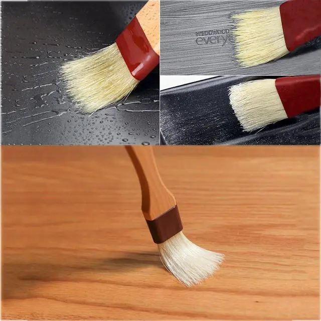 Alt view image 3 of 7 - MSART Pastry Brush - Natural Boar Bristle Wooden Food Basting Brush, 1 Inch