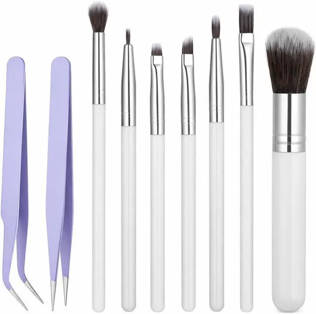 Main image of 9 PCS Cake Candy Decorating Brushes Tools, Baking Brush Set Food Paint Brushes Pastry Brush Fondant Tools and Stainless Steel Straight & Curved Tip Tweezers for Baking Fondant DIY Cake Sugar