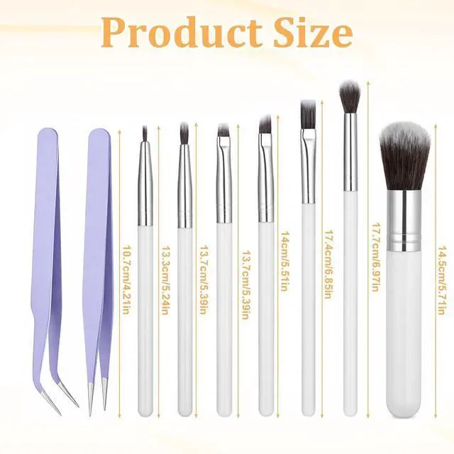 Alt view image 2 of 7 - 9 PCS Cake Candy Decorating Brushes Tools, Baking Brush Set Food Paint Brushes Pastry Brush Fondant Tools and Stainless Steel Straight & Curved Tip Tweezers for Baking Fondant DIY Cake Sugar