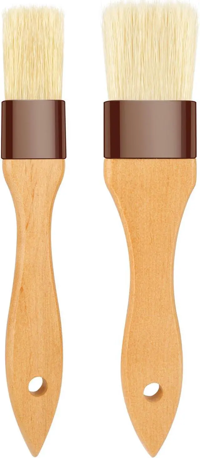 Main image of Pastry Brush-Basting Brush for Cooking,2 Pc Boar Bristles Food Brush for BBQ,Beech Wooden Handle Butter Brush for Baking/Spreading Marinade/Sauce/Oil/Egg/Kitchen Brushes for Cooking(1 &1 1/2 inch)