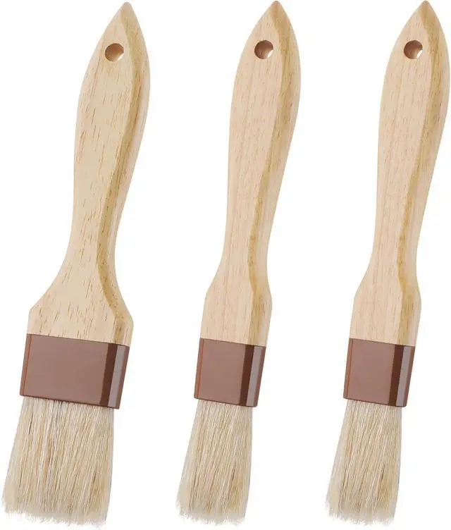 Main image of 3 Pack Natural Bristle Pastry Brush for Basting Baking Cooking Food