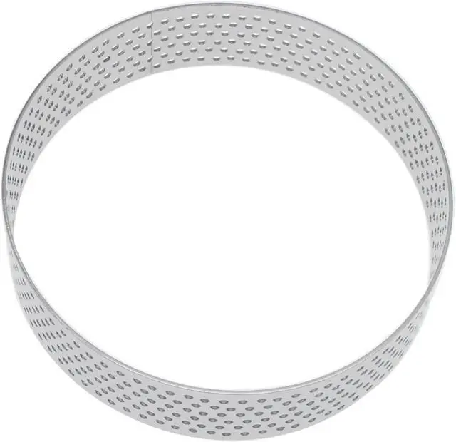 Alt view image 3 of 5 - 4 Pcs Perforated Tart Rings for Baking 3.15" Cake Mousse Ring Stainless Steel Circle Tartlet Molds