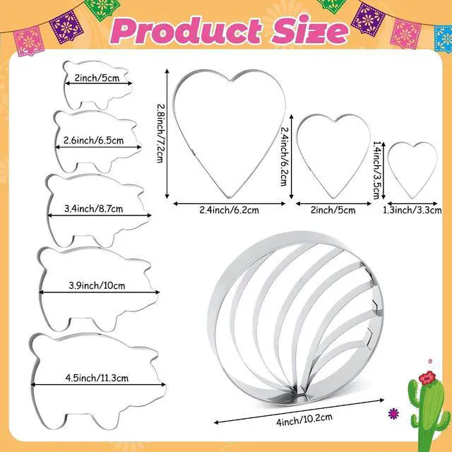Alt view image 3 of 7 - R HORSE Mexican Cookie Cutter Set Concha Bread Mold