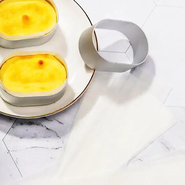 Alt view image 6 of 6 - 5pcs Semi-cooked Cheese Molds Aluminium,Stainless Steel Oval Cheese Cake Rings Semi-cooked Cheeses Molds(Silver Oval)