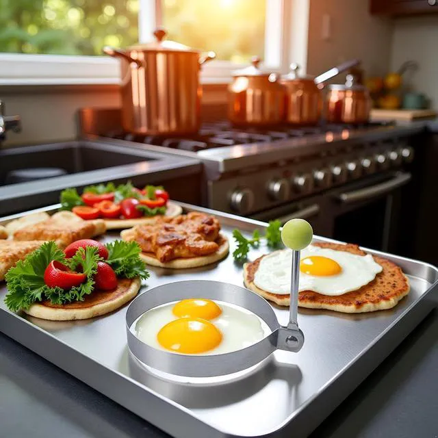 Alt view image 7 of 7 - Round Egg Mold Shaper - Non Stick Pancake Deep Egg, Stainless Steel Frying Egg Rings, Mould Cookies Maker Baking Shaper Kitchen Gadget, Egg Patty Maker Rings For Sandwich Fritters Crumpets