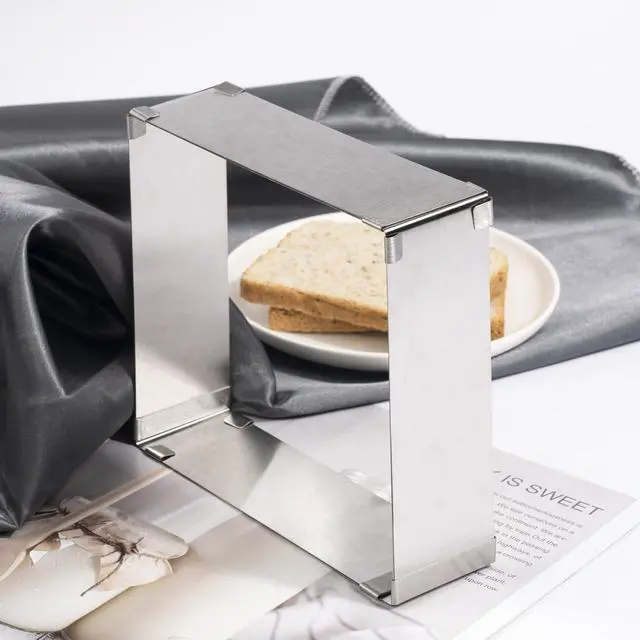 Alt view image 7 of 7 - TXIN Stainless Steel Cake Ring Square Cake Mousse Mold Ring Cutter, Adjustable from 6 inch to 11 inch