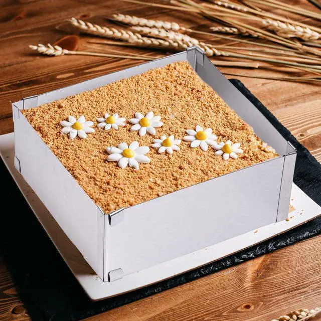 Alt view image 5 of 7 - TXIN Stainless Steel Cake Ring Square Cake Mousse Mold Ring Cutter, Adjustable from 6 inch to 11 inch