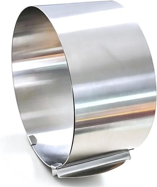 Alt view image 3 of 4 - 1 Pcs Mousse Cake Molds Adjustable Cake Ring 6 to 12 Inch Round Cake Trimmer Stainless Steel Round Cookie Cutter for Baking Pastry Cake Decor