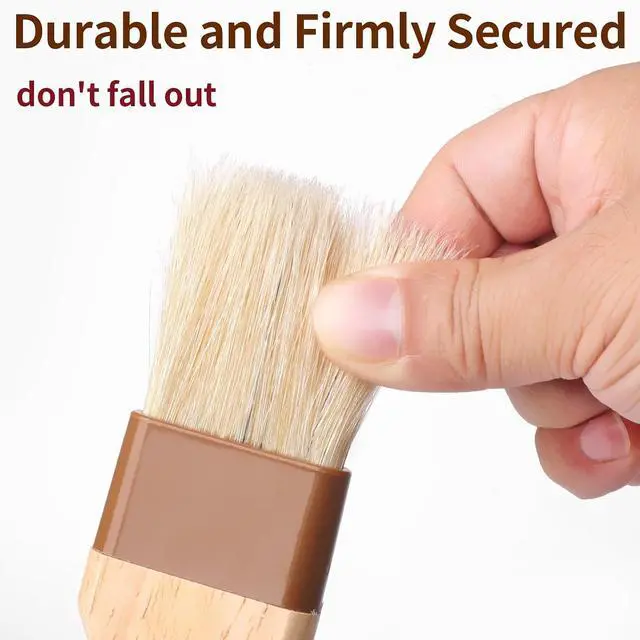 Alt view image 4 of 7 - 3 Pack Natural Bristle Pastry Brush for Basting Baking Cooking Food