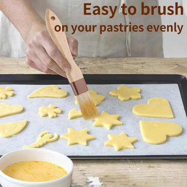 Alt view image 7 of 7 - 3 Pack Natural Bristle Pastry Brush for Basting Baking Cooking Food