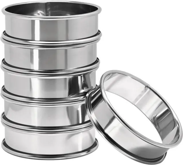 Main image of Cookie Rings For Baking 6Pcs, 3.15" English Muffin Ring,Egg Rings, Stainless Steel Crumpet Rings For Frying Eggs, Metal Baking Molds For All Kinds of Breakfast