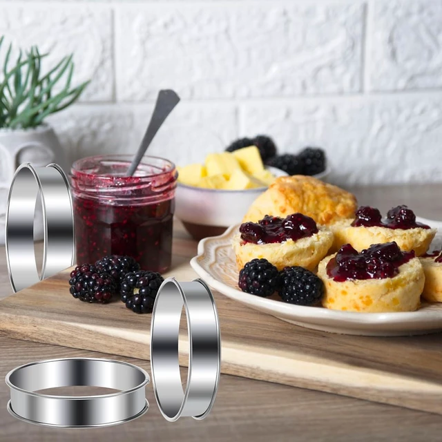 Alt view image 3 of 7 - 6 Packs English Muffin Ring, 4 inches Stainless Steel