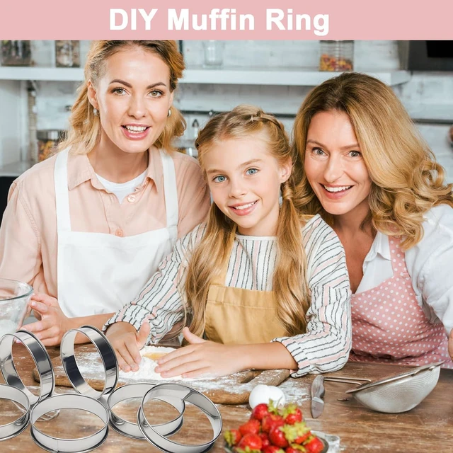 Alt view image 4 of 7 - 6 Packs English Muffin Ring, 4 inches Stainless Steel