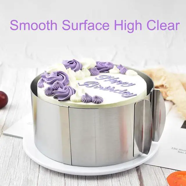 Alt view image 2 of 6 - Cake Rings For Baking Mousse Mold Acetate Cake Collar Set Round Cake Molds Adjustable 6 to12 Inches Mousse Cake Rings, 5.5 x 394 inch Clear Cake Acetate Sheet Rolls