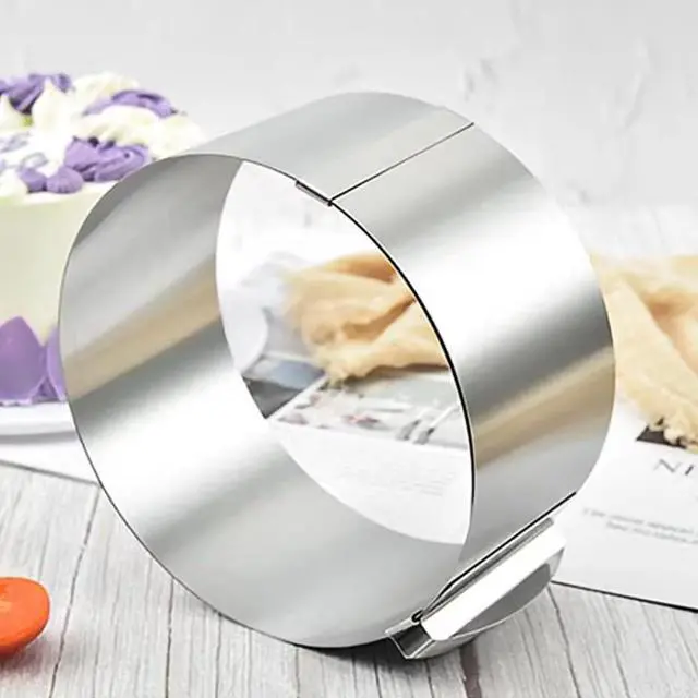 Alt view image 4 of 6 - Cake Rings For Baking Mousse Mold Acetate Cake Collar Set Round Cake Molds Adjustable 6 to12 Inches Mousse Cake Rings, 5.5 x 394 inch Clear Cake Acetate Sheet Rolls