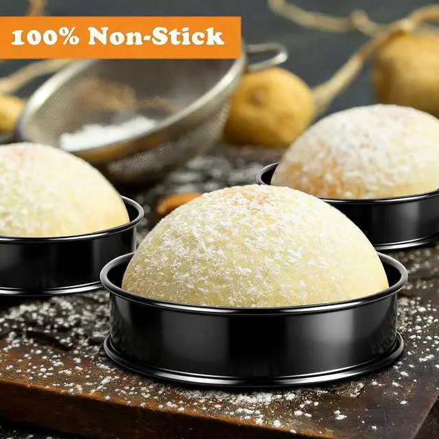 Alt view image 2 of 7 - 6pcs English Muffin Rings, 4 Inch Double Rolled Stainless Steel Crumpet & Tart Rings, Non-Stick for Muffin, Crumpet, Fry Eggs