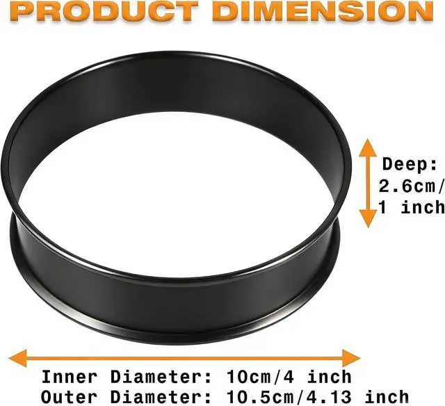 Alt view image 3 of 7 - 6pcs English Muffin Rings, 4 Inch Double Rolled Stainless Steel Crumpet & Tart Rings, Non-Stick for Muffin, Crumpet, Fry Eggs