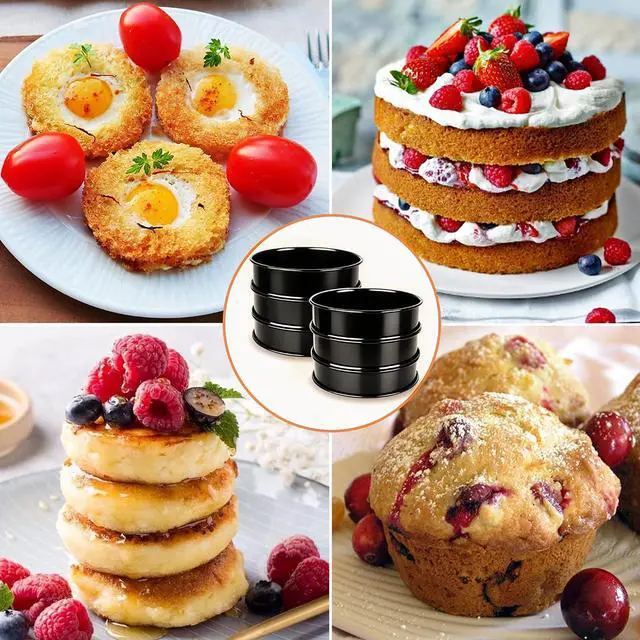 Alt view image 4 of 7 - 6pcs English Muffin Rings, 4 Inch Double Rolled Stainless Steel Crumpet & Tart Rings, Non-Stick for Muffin, Crumpet, Fry Eggs
