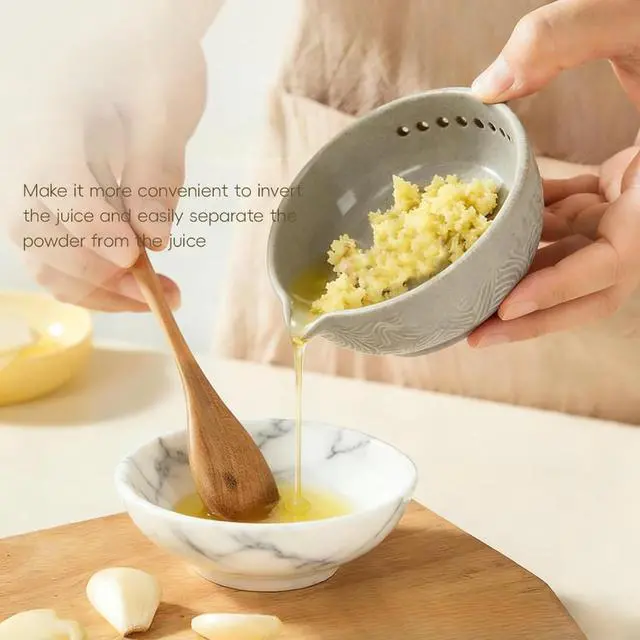 Alt view image 2 of 7 - Garlic Grater Bowl Handmade Herb Stripper Plate