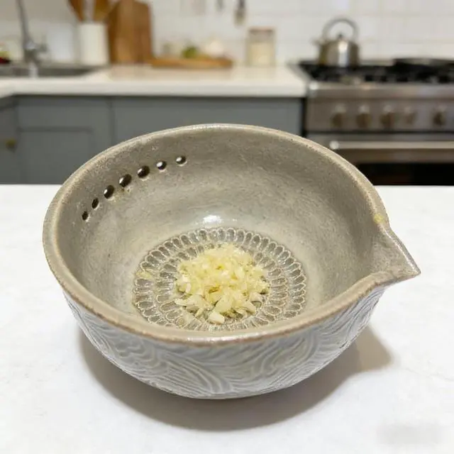 Alt view image 5 of 7 - Garlic Grater Bowl Handmade Herb Stripper Plate