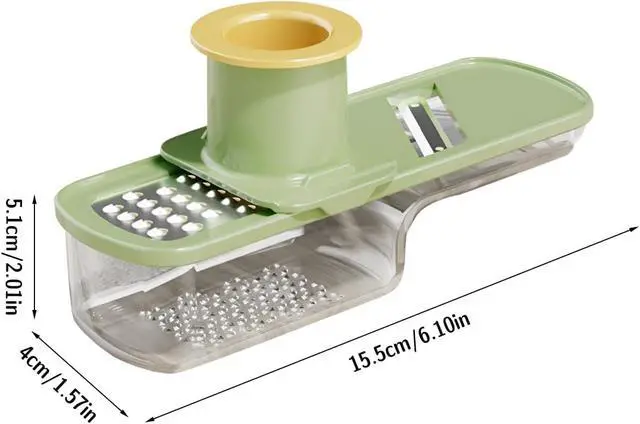 Alt view image 6 of 6 - Versatile Ginger Grater, Garlic Mincer - Kitchen Small Grater with Safe Hand Guard Design for Ginger & Garlic, Stainless Steel Blades for Grating, Julienne & Thin Slicing (2 Pack)