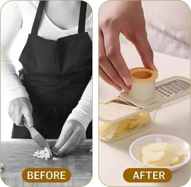 Alt view image 5 of 6 - Versatile Ginger Grater, Garlic Mincer - Kitchen Small Grater with Safe Hand Guard Design for Ginger & Garlic, Stainless Steel Blades for Grating, Julienne & Thin Slicing (2 Pack)