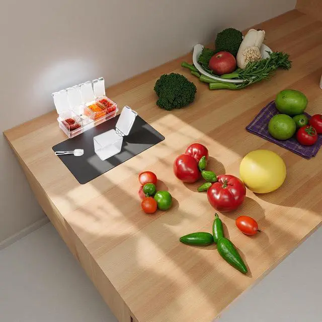 Alt view image 3 of 6 - Clear Seasoning Box, 4 Pieces Acrylic Seasoning Rack Spice Jars with Spoons,Storage Container Condiment Jars - Cruet with Cover